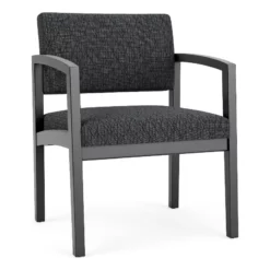 Lesro Lenox Wood Fabric Reception Wide Guest Chair In Navy/Black -CYMAX Sales 2702957 L