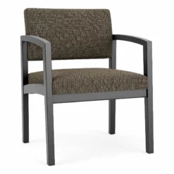 Lesro Lenox Wood Fabric Reception Wide Guest Chair In Gray/Black -CYMAX Sales 2702958 L 1