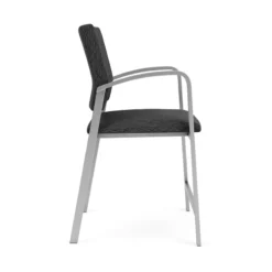 Lesro Newport 24.5" Fabric & Steel Reception Hip Chair In Gray And Silver -CYMAX Sales 2702962 1 L