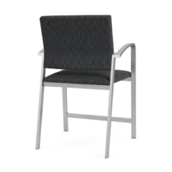 Lesro Newport 24.5" Fabric & Steel Reception Hip Chair In Gray And Silver -CYMAX Sales 2702962 2 L