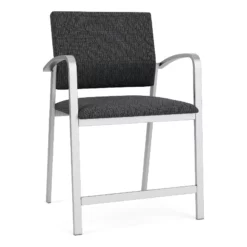 Lesro Newport 24.5" Fabric & Steel Reception Hip Chair In Gray And Silver -CYMAX Sales 2702962 L