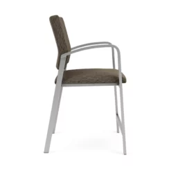 Lesro Newport 24.5" Fabric & Steel Reception Hip Chair In Gray And Silver -CYMAX Sales 2702963 1 L
