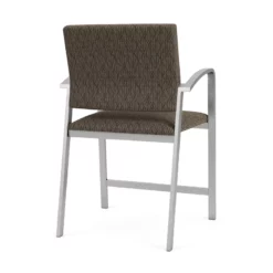 Lesro Newport 24.5" Fabric & Steel Reception Hip Chair In Gray And Silver -CYMAX Sales 2702963 2 L
