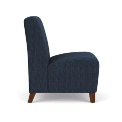 Lesro Siena Fabric Lounge Reception Armless Guest Chair In Blue/Walnut -CYMAX Sales 2703017 1 L