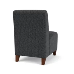Lesro Siena Fabric Lounge Reception Armless Guest Chair In Blue/Walnut -CYMAX Sales 2703018 2 L