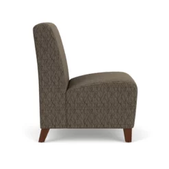 Lesro Siena Fabric Lounge Reception Armless Guest Chair In Blue/Walnut -CYMAX Sales 2703019 1 L