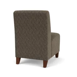 Lesro Siena Fabric Lounge Reception Armless Guest Chair In Blue/Walnut -CYMAX Sales 2703019 2 L