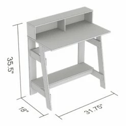 UrbanPro 31.5"L Computer Desk With 2-Shelves In Cappuccino Finish -CYMAX Sales 2706146 2 L
