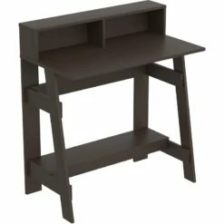UrbanPro 31.5"L Computer Desk With 2-Shelves In Cappuccino Finish
