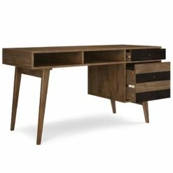 Clarkson SOLID WOOD 60" WD Desk With Side Drawers In Rustic Natural Aged Brown -CYMAX Sales 2709432 1 L