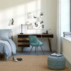 Clarkson SOLID WOOD 60" WD Desk With Side Drawers In Rustic Natural Aged Brown -CYMAX Sales 2709432 10 L