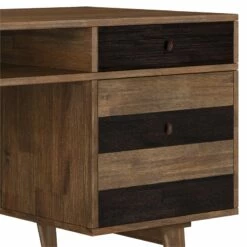 Clarkson SOLID WOOD 60" WD Desk With Side Drawers In Rustic Natural Aged Brown -CYMAX Sales 2709432 6 L