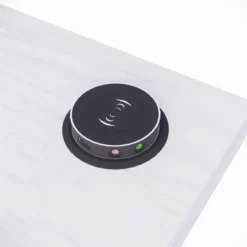 RoomAndLoft White Windsor Solid Wood Sit-Stand Storage Desk -CYMAX Sales 2725467 6 L