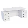 RoomAndLoft White Windsor Solid Wood Sit-Stand Storage Desk -CYMAX Sales 2725467 7 L
