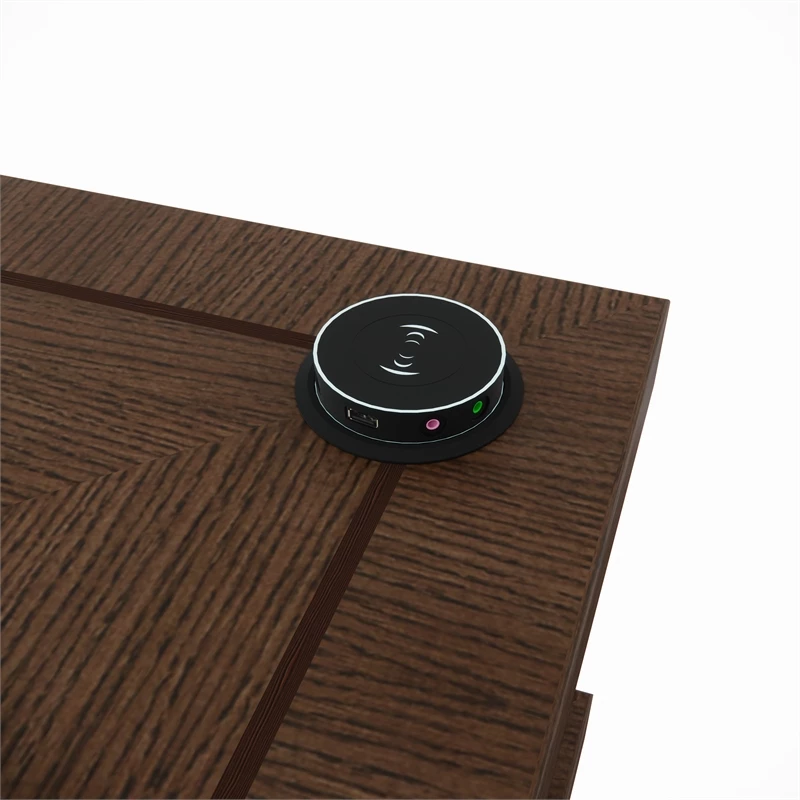 RoomAndLoft Brown Imperial Solid Wood Sit-Stand Storage Desk 5 RoomAndLoft Brown Imperial Solid Wood Sit-Stand Storage Desk - Image 3