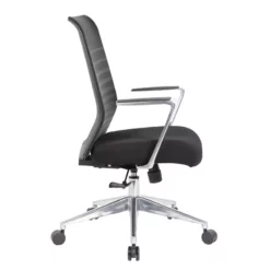 Boss Office Horizontal Mesh Back Task Chair With Aluminum Arms/Base In Black -CYMAX Sales 2725899 3 L