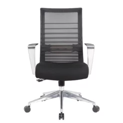 Boss Office Horizontal Mesh Back Task Chair With Aluminum Arms/Base In Black -CYMAX Sales 2725899 4 L