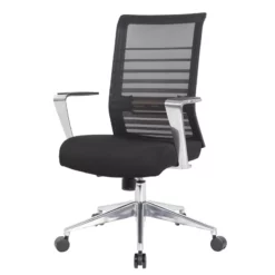 Boss Office Horizontal Mesh Back Task Chair With Aluminum Arms/Base In Black -CYMAX Sales 2725899 5 L