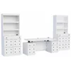 RoomAndLoft White Windsor Sit-Stand Storage Desk With Two File Drawer Bookcases 2 RoomAndLoft White Windsor Sit-Stand Storage Desk With Two File Drawer Bookcases -CYMAX Sales 2726434 L