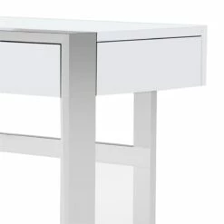 Benzara Cid Amy 3-Drawer Wood & Stainless Steel Office Desk In White And Chrome 10 Benzara Cid Amy 3-Drawer Wood & Stainless Steel Office Desk In White And Chrome -CYMAX Sales 2727394 1 L