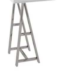 Benzara Cid 3-Drawer Modern Composite Wood Office Desk Console Table In White -CYMAX Sales 2727517 3 L