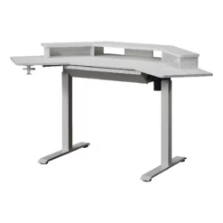 Kowo K314 Corner Electric Height Adjustable Wood Standing Desk In White