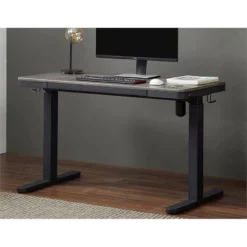 Kowo 48" K303 Electric Wood Standing Desk With Drawer In Gray Oak/Black -CYMAX Sales 2729968 2 L