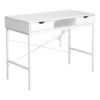 JJS Large Wood Writing Desk With Drawer USB Ports Charging Station In White -CYMAX Sales 2730005 L