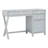 Bowery Hill Modern Wood Side Storage Desk With 4 Drawers Silver Hardware In Gray -CYMAX Sales 2732102 1 L