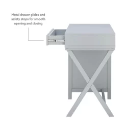 Bowery Hill Modern Wood Side Storage Desk With 4 Drawers Silver Hardware In Gray -CYMAX Sales 2732102 31 L