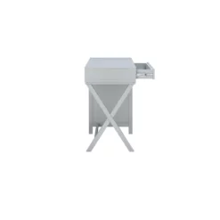 Bowery Hill Modern Wood Side Storage Desk With 4 Drawers Silver Hardware In Gray -CYMAX Sales 2732102 8 L