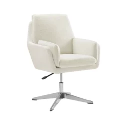 Bowery Hill Modern / Contemporary Metal Swivel Chair In White -CYMAX Sales 2732144 14 L