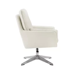 Bowery Hill Modern / Contemporary Metal Swivel Chair In White -CYMAX Sales 2732144 15 L