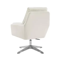 Bowery Hill Modern / Contemporary Metal Swivel Chair In White -CYMAX Sales 2732144 18 L
