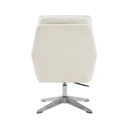 Bowery Hill Modern / Contemporary Metal Swivel Chair In White -CYMAX Sales 2732144 19 L