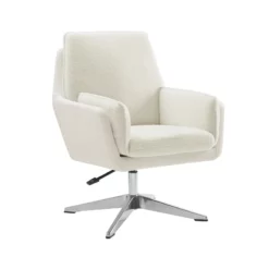 Bowery Hill Modern / Contemporary Metal Swivel Chair In White -CYMAX Sales 2732144 23 L