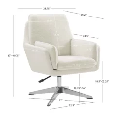 Bowery Hill Modern / Contemporary Metal Swivel Chair In White -CYMAX Sales 2732144 24 L