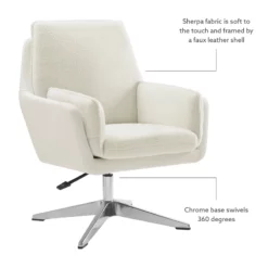 Bowery Hill Modern / Contemporary Metal Swivel Chair In White -CYMAX Sales 2732144 31 L