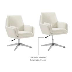 Bowery Hill Modern / Contemporary Metal Swivel Chair In White -CYMAX Sales 2732144 32 L