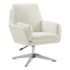 Bowery Hill Modern / Contemporary Metal Swivel Chair In White 1 Bowery Hill Modern / Contemporary Metal Swivel Chair In White -CYMAX Sales 2732144 L