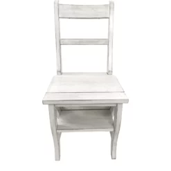 Carolina Classics Antique Folding Library Ladder Chair In White -CYMAX Sales 2732841 5 L