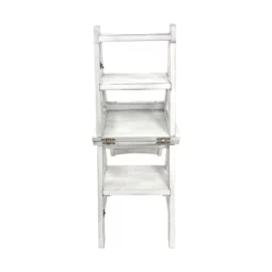 Carolina Classics Antique Folding Library Ladder Chair In White -CYMAX Sales 2732841 7 L