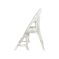 Carolina Classics Antique Folding Library Ladder Chair In White -CYMAX Sales 2732841 8 L