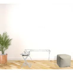 'HomeRoots '62" Clear Glass And White Metal L Shape Computer Desk -CYMAX Sales 2734212 2 L