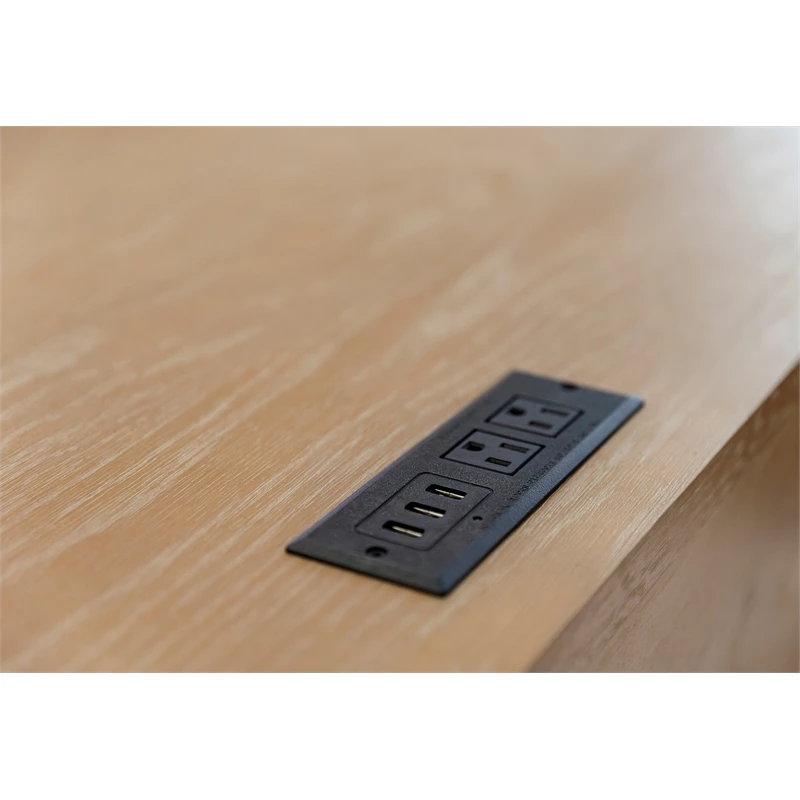 Modern Wood Credenza Wood Office Desk Writing Fully Assembled Light Brown 9 Modern Wood Credenza Wood Office Desk Writing Fully Assembled Light Brown - Image 7