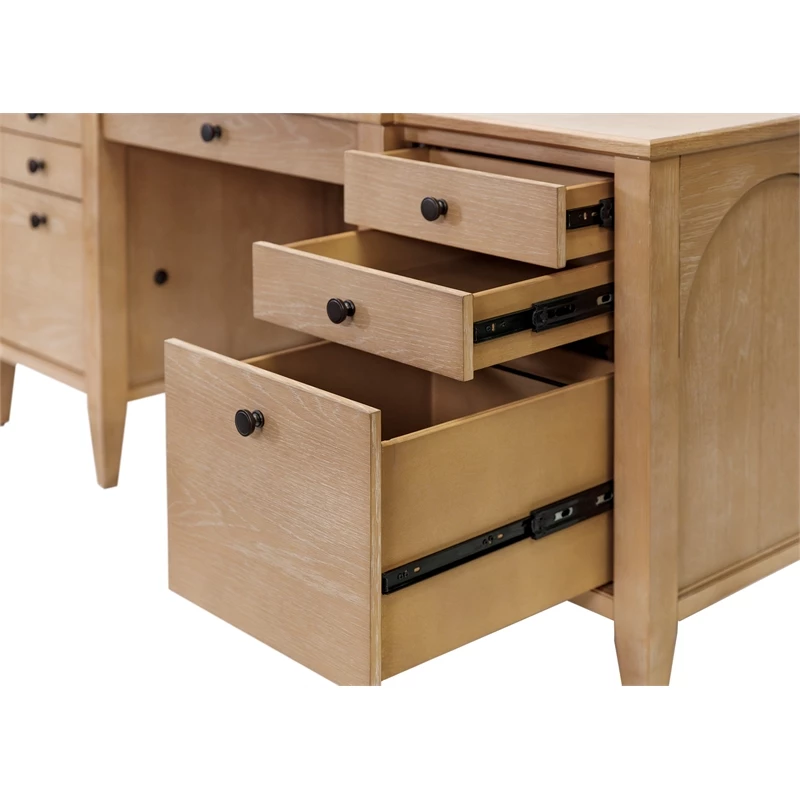 Modern Wood Credenza Wood Office Desk Writing Fully Assembled Light Brown 10 Modern Wood Credenza Wood Office Desk Writing Fully Assembled Light Brown - Image 8