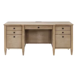 Modern Wood Credenza Wood Office Desk Writing Fully Assembled Light Brown