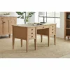Modern Wood Half Pedestal Desk Wood Fully Assembled Light Brown -CYMAX Sales 2734297 L