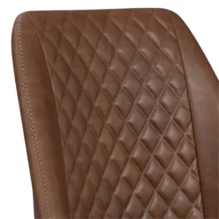 Leatherette Office Chair With Sloped Back And Diamond Stitching Brown -CYMAX Sales 2737837 1 L
