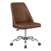Leatherette Office Chair With Sloped Back And Diamond Stitching Brown -CYMAX Sales 2737837 5 L